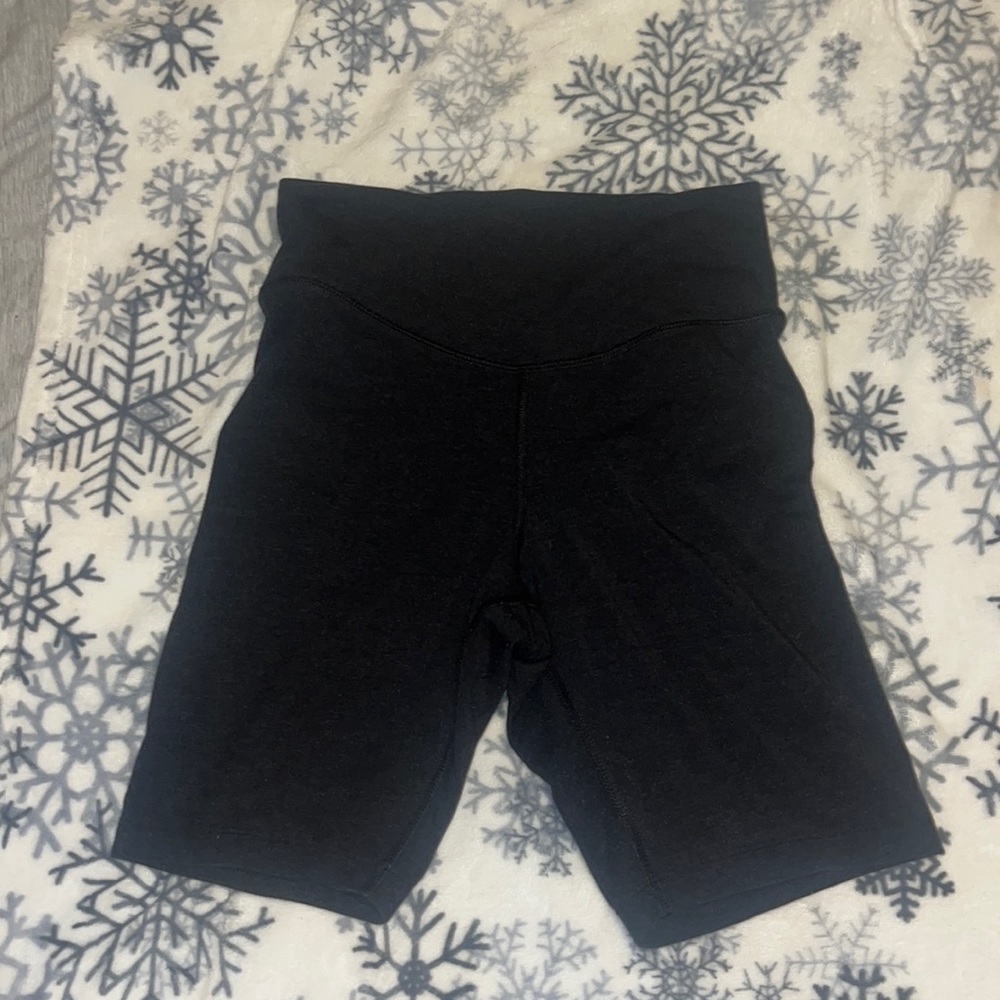 high rise dark grey biker shorts